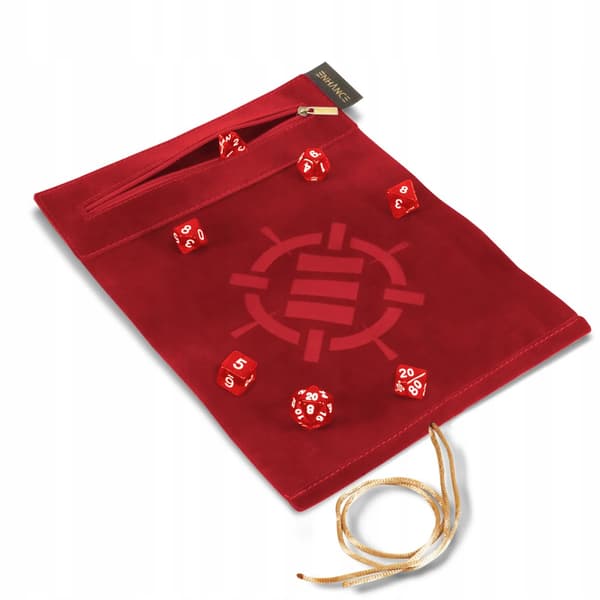 Enhance - Tabletop Roll on a Scroll Bag (case + set of dice) - Red