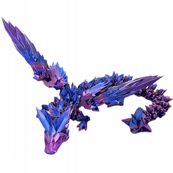 Toy: Rainbow DRAGON 3D-Printed FIRE Figurine, 35cm