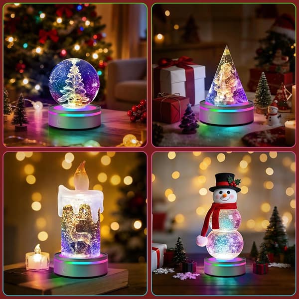 LED BASE SET OF 2 ROUND CONCAVE FLAT BASE PLATES – COLOURS AND LIGHTING