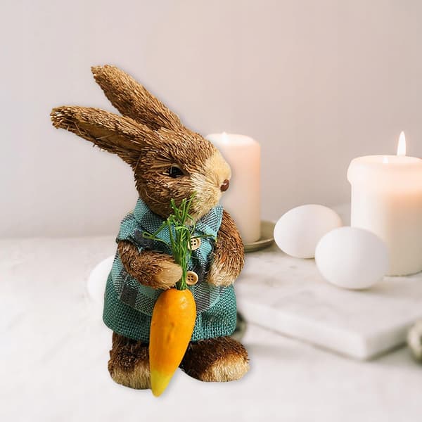 Simulation: Straw Bunny – Art Deco Sculptures, Figurines, Handicrafts, Statues – Blue A