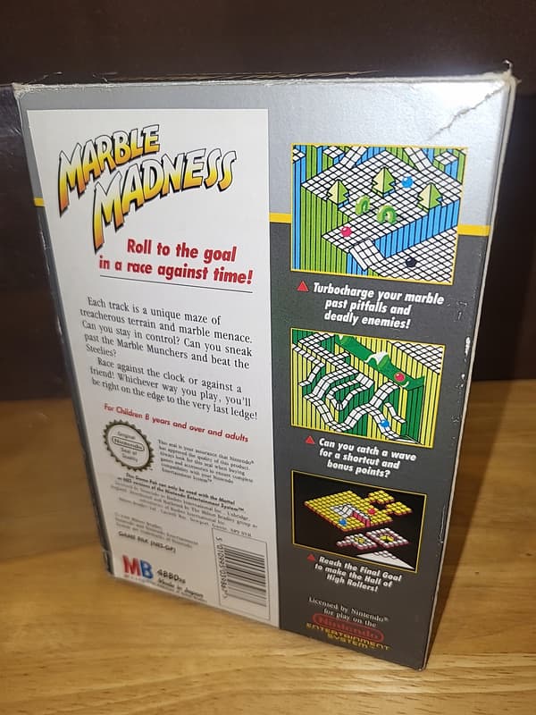 MARBLE MADNESS – NINTENDO NES PAL COMPLETE SET + PROTECTOR