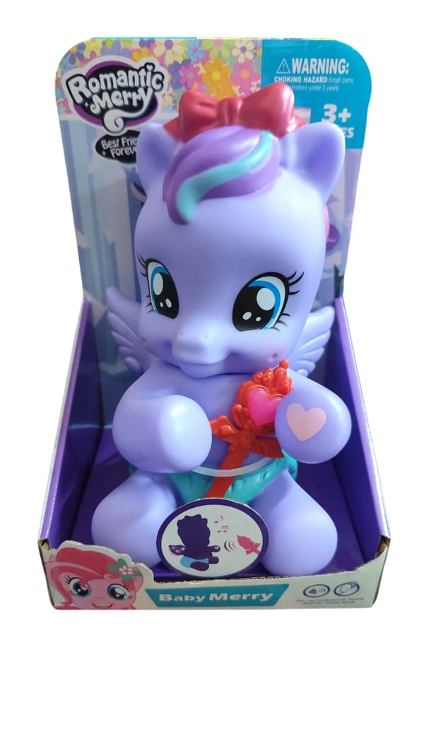 Plastic singing and light-up pony: Romantic Merry – a tiny pony in a nappy