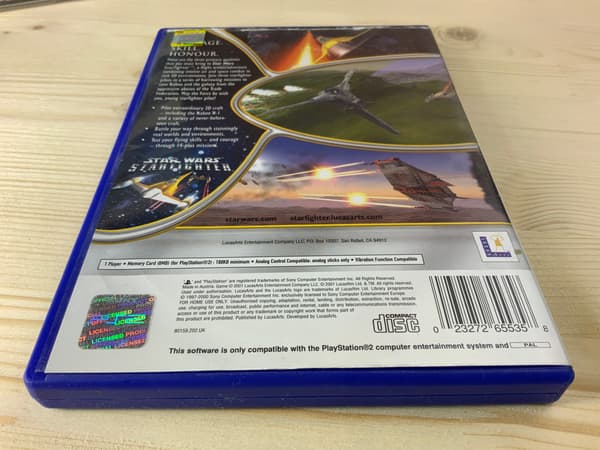 STAR WARS STARFIGHTER game disc – very good condition, complete set, ANG, PS2