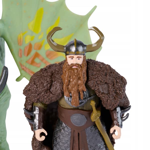 HOW TO TRAIN YOUR DRAGON: RUMBLEHORN THE CRACKER FIGURINE + STOICK