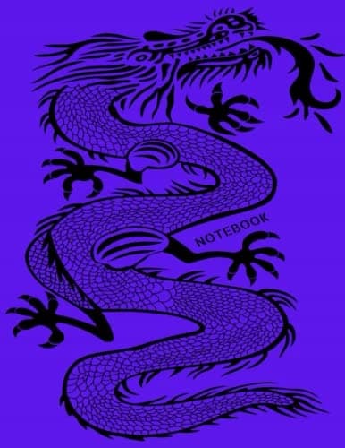 Notebook: Dragon Notebook, in purple. 8.5 x 11 inches