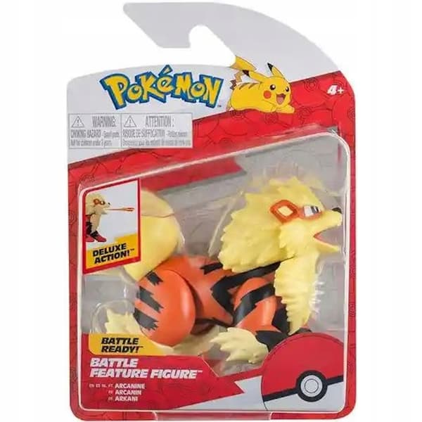 POKEMON BATTLE FEATURE FIGURE ORIGINAL DELUXE ARCANINE ACTION FIGURE