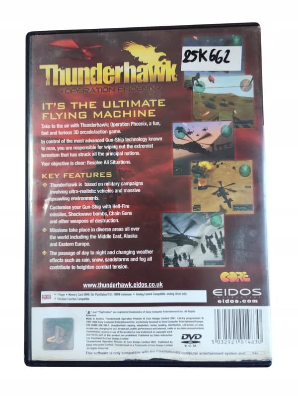 THUNDERHAWK: OPERATION PHOENIX GAME FOR THE PS2