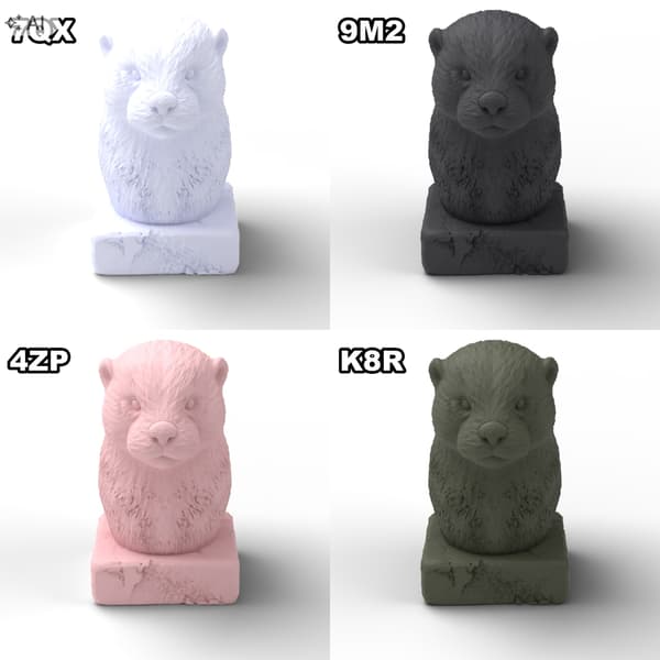 DECORATIVE FIGURINE: OTTER BUST ON A BASE – MANY COLOURS