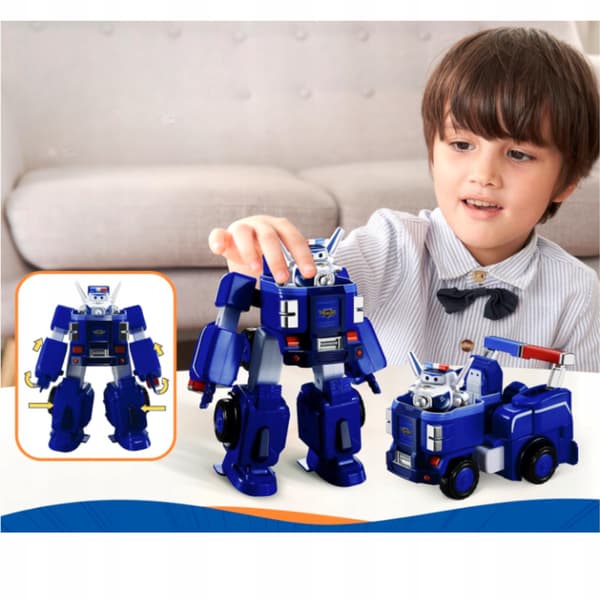 SUPER WINGS PAUL'S CRUISER TRANSFORMABLE ROBOT CAR + PAUL FIGURINE