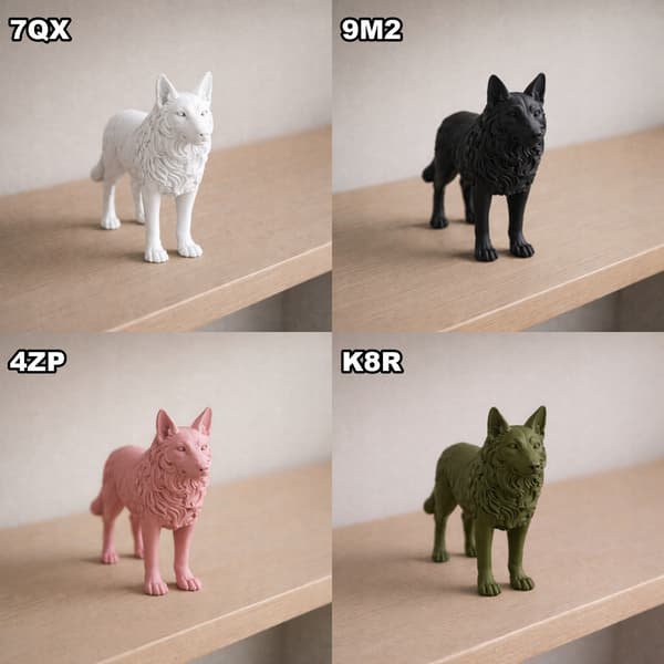 GERMAN SHEPHERD FIGURINE – OPENWORK 3D DECORATION, MANY COLOURS