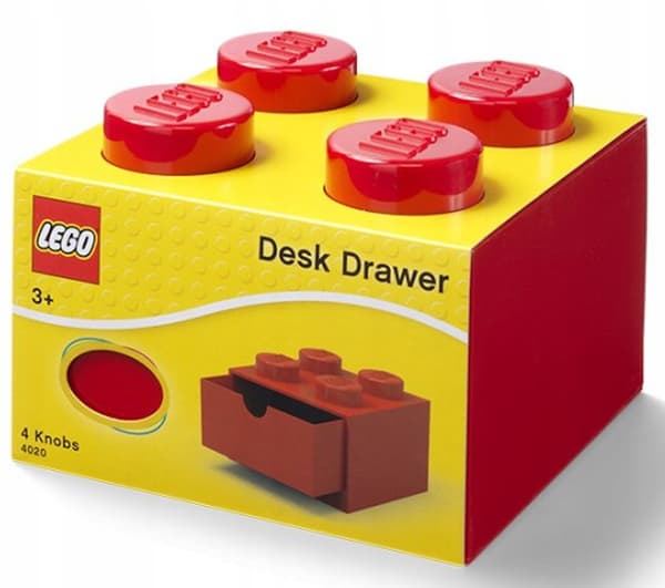 LEGO 4-Drawer Red Desk Box for Bricks
