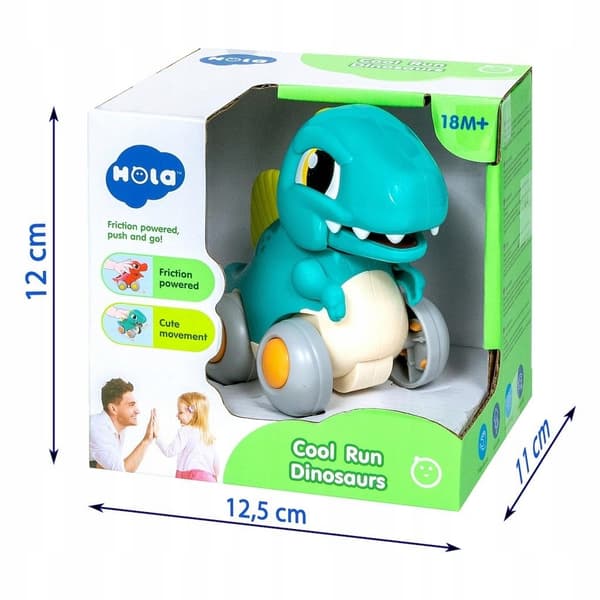 Interactive blue Hola dinosaur with motor, 18m+, batteries not included