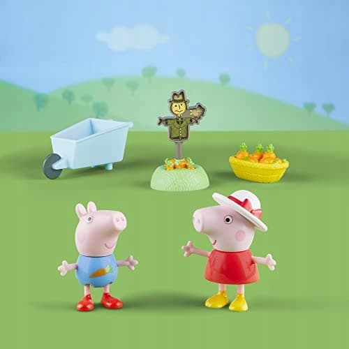 F3767 PEPPA PIG GARDEN SET + 2x FIGURINES BROWN BOX