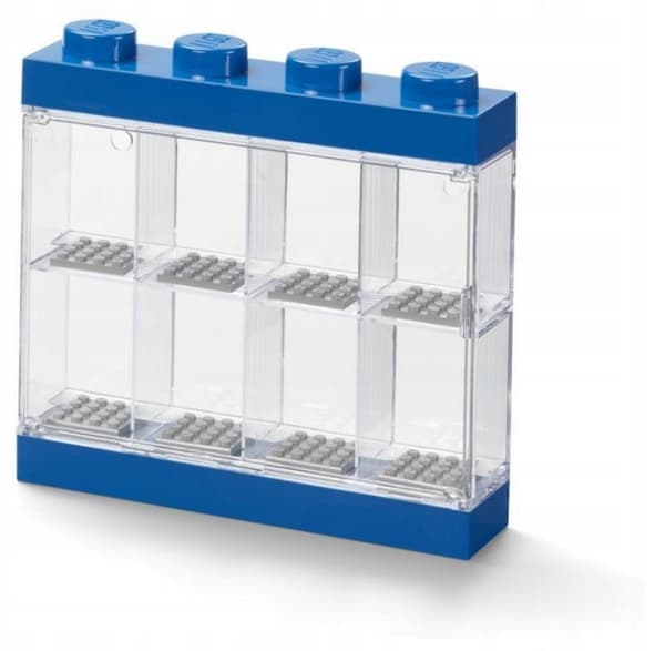 Lego(R) display case for 8 minifigures, blue