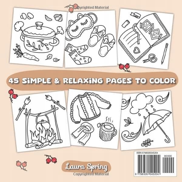 Spring Bold and Easy Colouring Book: Simple and Cute Designs with Bold Lines