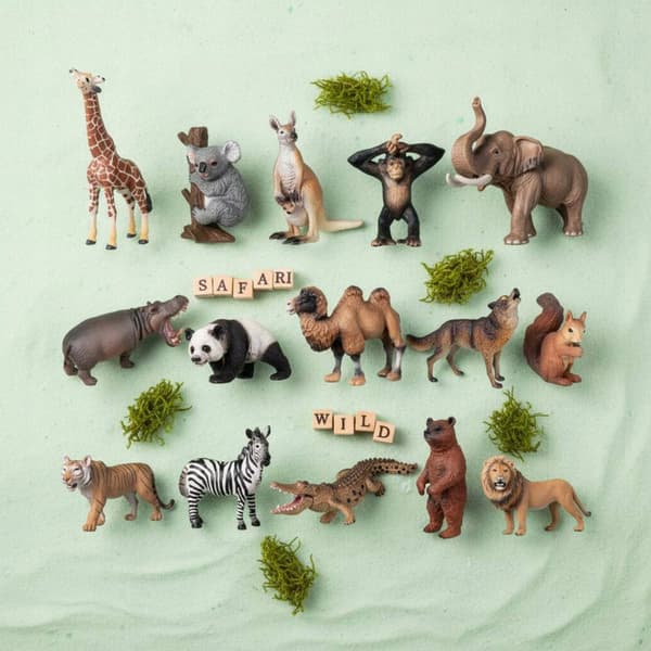 Wild animal figurines Sturdy construction Realistic elephant figurine Educational
