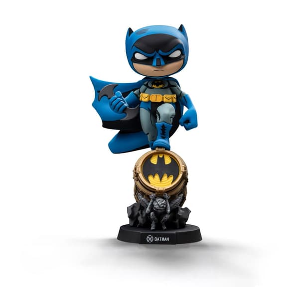Batman Mini Co. PVC Figure: Batman on the Bat-Signal (Blue Version) 15 cm