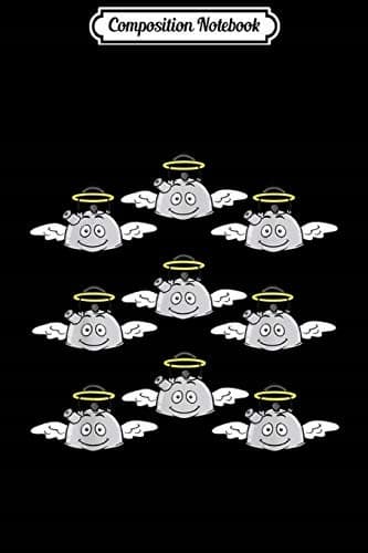 Composition Notebook: Flying Kettles – Funny Smiling Face Angel Win