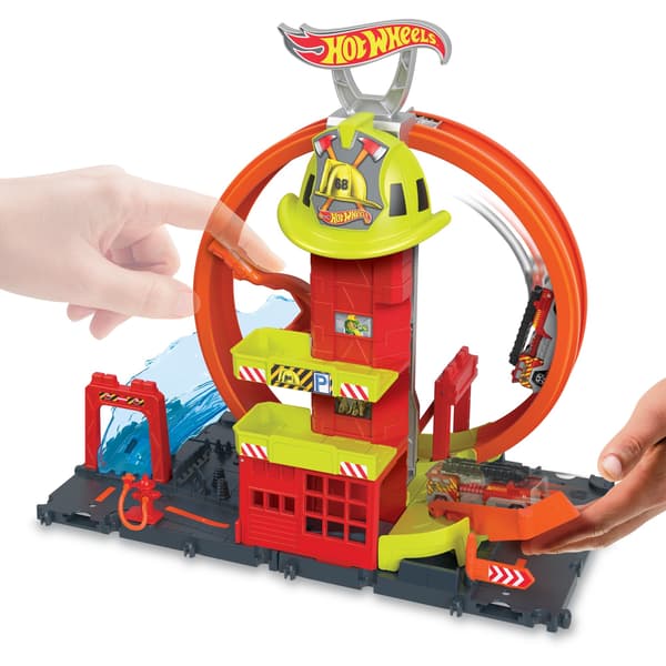Hot Wheels City Fire Station with Loop Set HKX41