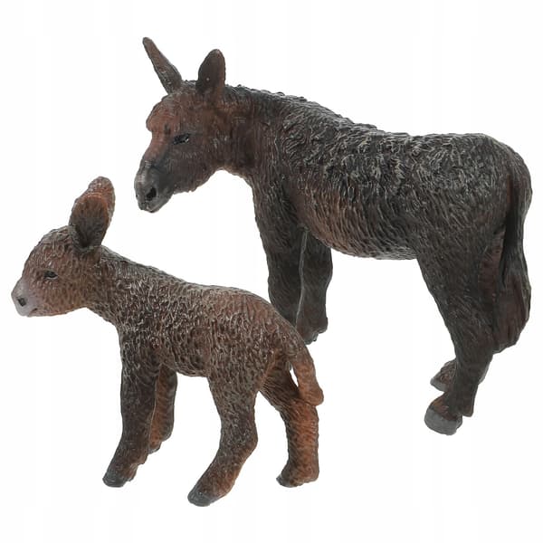 2 DONKEY FIGURINES, PLASTIC, DESK DECORATIONS