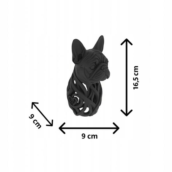 DECORATIVE FRENCH BULLDOG FIGURINE – OPENWORK, LED, MULTICOLOURED
