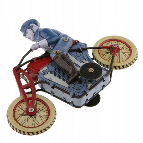 Retro Wind-up Motorcycle Model with Key – Metal Tin Collectable Toy