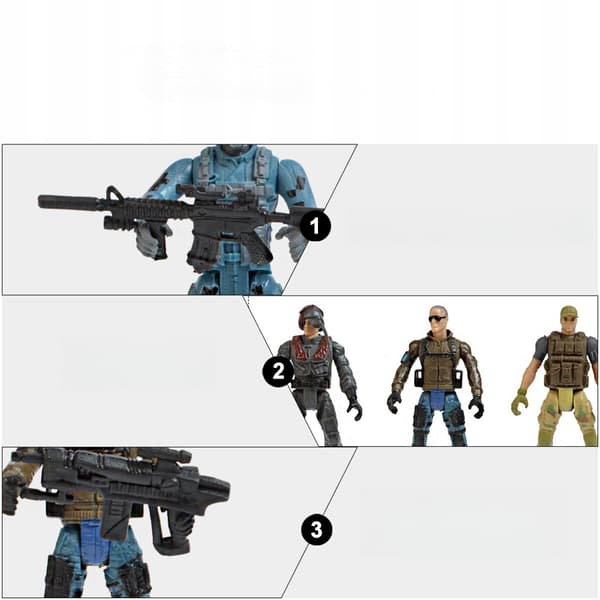 6-piece Kids' Plastic Soldier Model Playset with Smooth Edges
