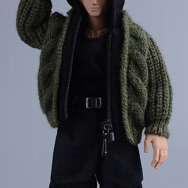 1/12 scale jumper, Winter, Green doll