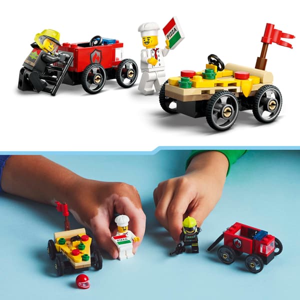 LEGO 60458 City Racing Set: Pizza vs Fire Engine