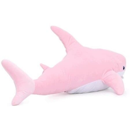 An elegant pink plush shark, 98 cm