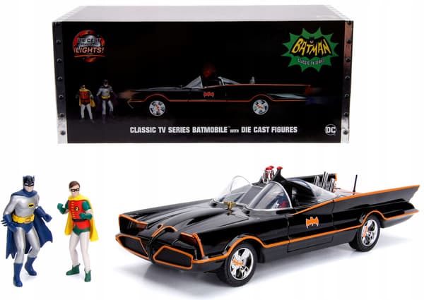 BATMAN BATMOBILE WITH LIGHTS AND JADA FIGURES