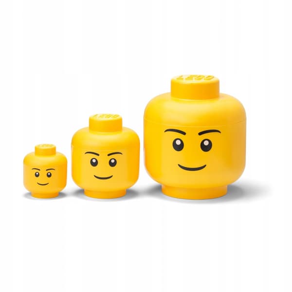 LEGO BOY'S HEAD STORAGE CONTAINER 3-PACK L - S - XS