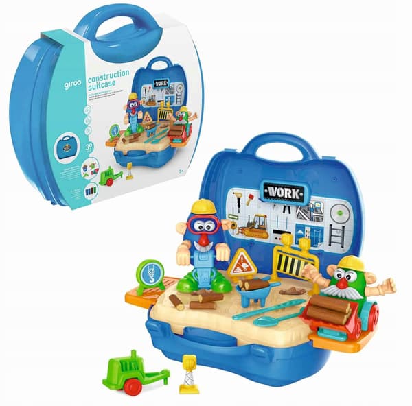 PLASTICINE SET: Construction Site Suitcase with 39 Accessories – GIRO 3+