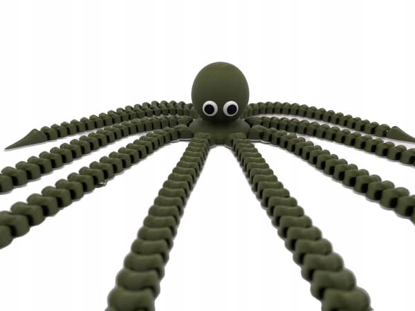 3D moving octopus – bottle figurine, green, 17 cm tentacles