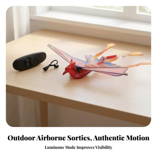 Interactive electric flying toy for birds with flapping wings for the RC Phoenix