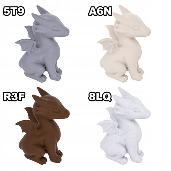 DECORATIVE FIGURINE: SMALL SITTING DRAGON FOR A SHELF – MANY COLOURS AVAILABLE