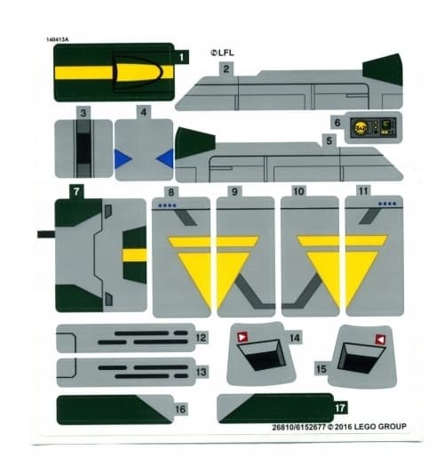 LEGO STICKERS – Star Wars: Vader’s TIE Advanced 75150stk01a 75150 2016