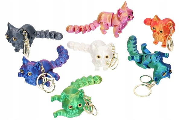3D Cat Figurine Keyring from a 3D printer – Hit TIK TOKA 9013