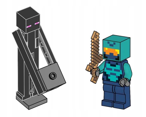 LEGO Minecraft Nether Hero, Enderman 662305 min151 Figures min152 Pouch