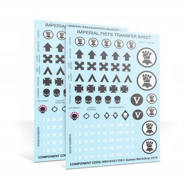 Warhammer 40k – Imperial Fists Primaris Upgrades and Decals
