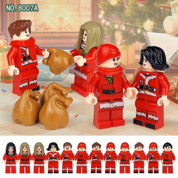 Christmas Minifigures (12 pcs.) + Accessories – Educational Building Blocks Set
