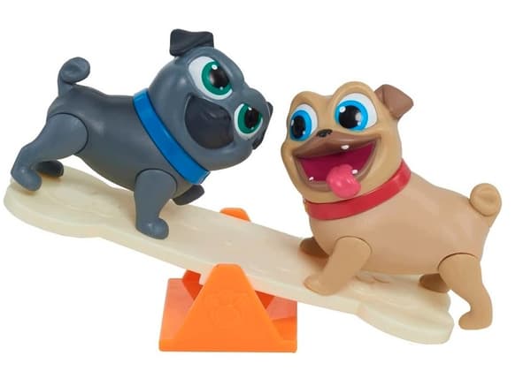 BINGO AND ROLLY'S TWO-STOREY PLAYHOUSE WITH 2 MOVABLE FIGURES AND INTERACTIVE FEATURES
