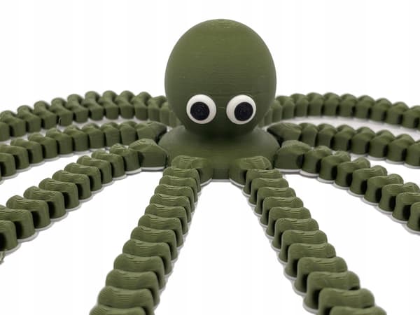 3D moving octopus – bottle figurine, green, 17 cm tentacles
