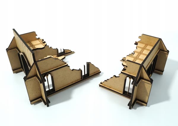 Wargaming Complex MDF Model: Gothic Terrain Works – Ruined Chapel Bunker