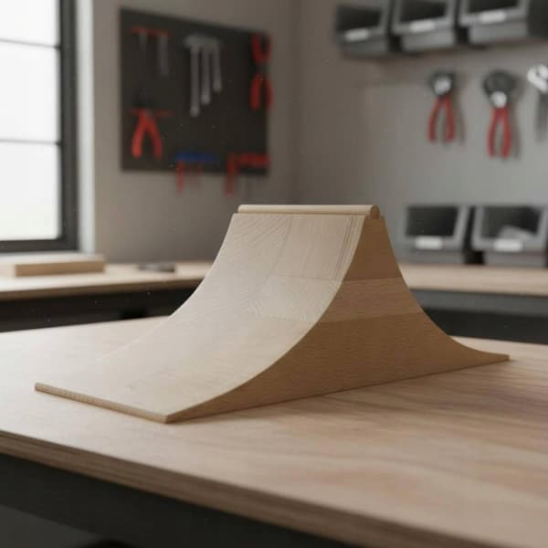 A solid wood toe-skating ramp for practising Ollies, with an elegant design – Spot B