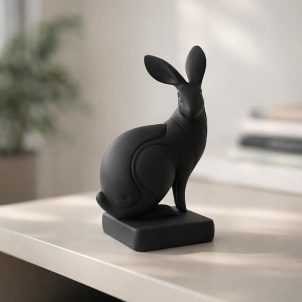 DECORATIVE FIGURINE: RABBIT SITTING ON A STAND – MANY COLOURS