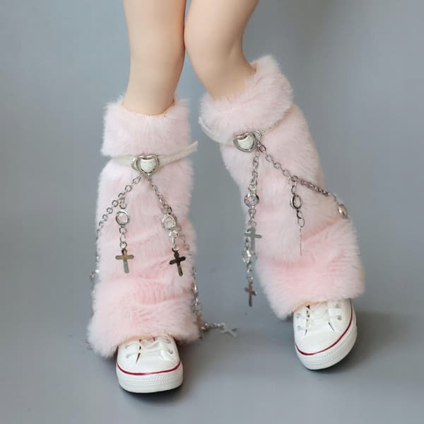 1/6-scale boot cuffs, short leg warmers, Boot Topper socks, pink ankle socks