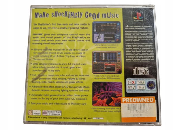 MUSIC PlayStation (PSX) game – boxed version