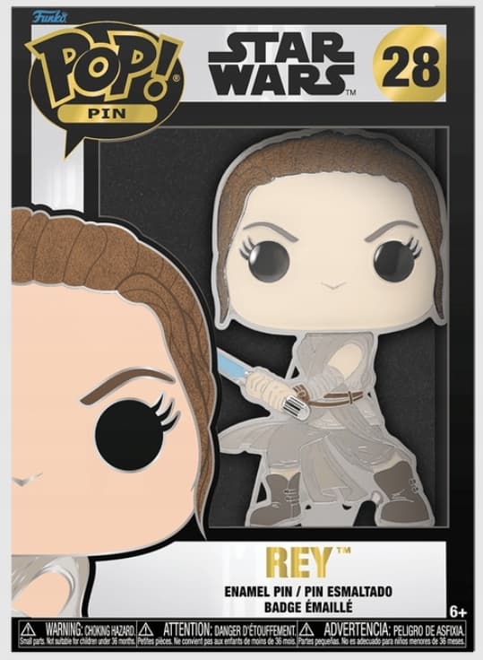 Funko Pop! Pin – STAR WARS – REY #28 (Glow-in-the-dark)