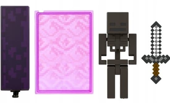 Minecraft Wither Skeleton Build-A-Portal 8cm Figure SET with Accessories